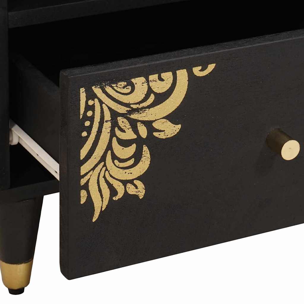 Armadio da Notte Nero 40 x 33 x 46 cm Legno di mango massello | homemem39