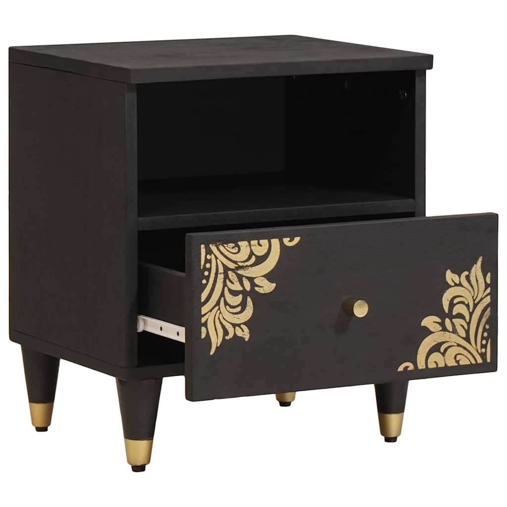 Armadio da Notte Nero 40 x 33 x 46 cm Legno di mango massello | homemem39