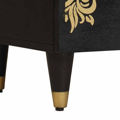Armadio da Notte Nero 50 x 33 x 62 cm Legno di mango massello | homemem39