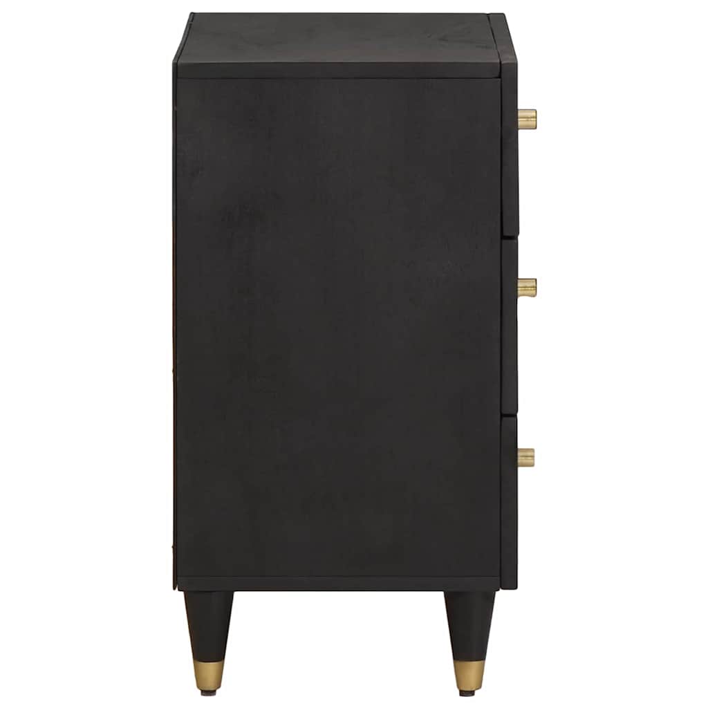 Armadio da Notte Nero 50 x 33 x 62 cm Legno di mango massello | homemem39