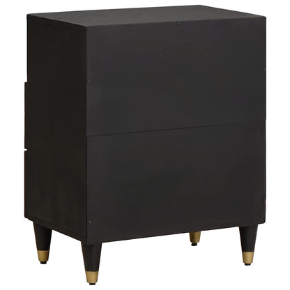 Armadio da Notte Nero 50 x 33 x 62 cm Legno di mango massello