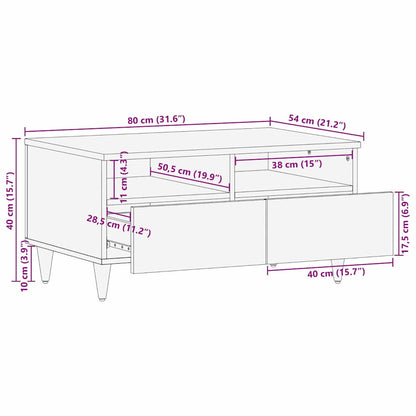 Tavolino da salotto con cassetto Nero 80 x 54 x 40 cm | homemem39