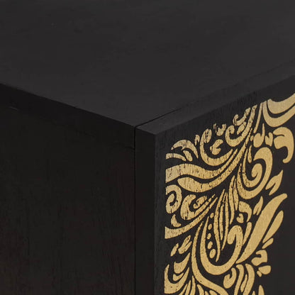 Mobile TV Nero 105 x 33 x 46 cm Legno di mango massello