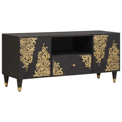 Mobile TV Nero 105 x 33 x 46 cm Legno di mango massello | homemem39