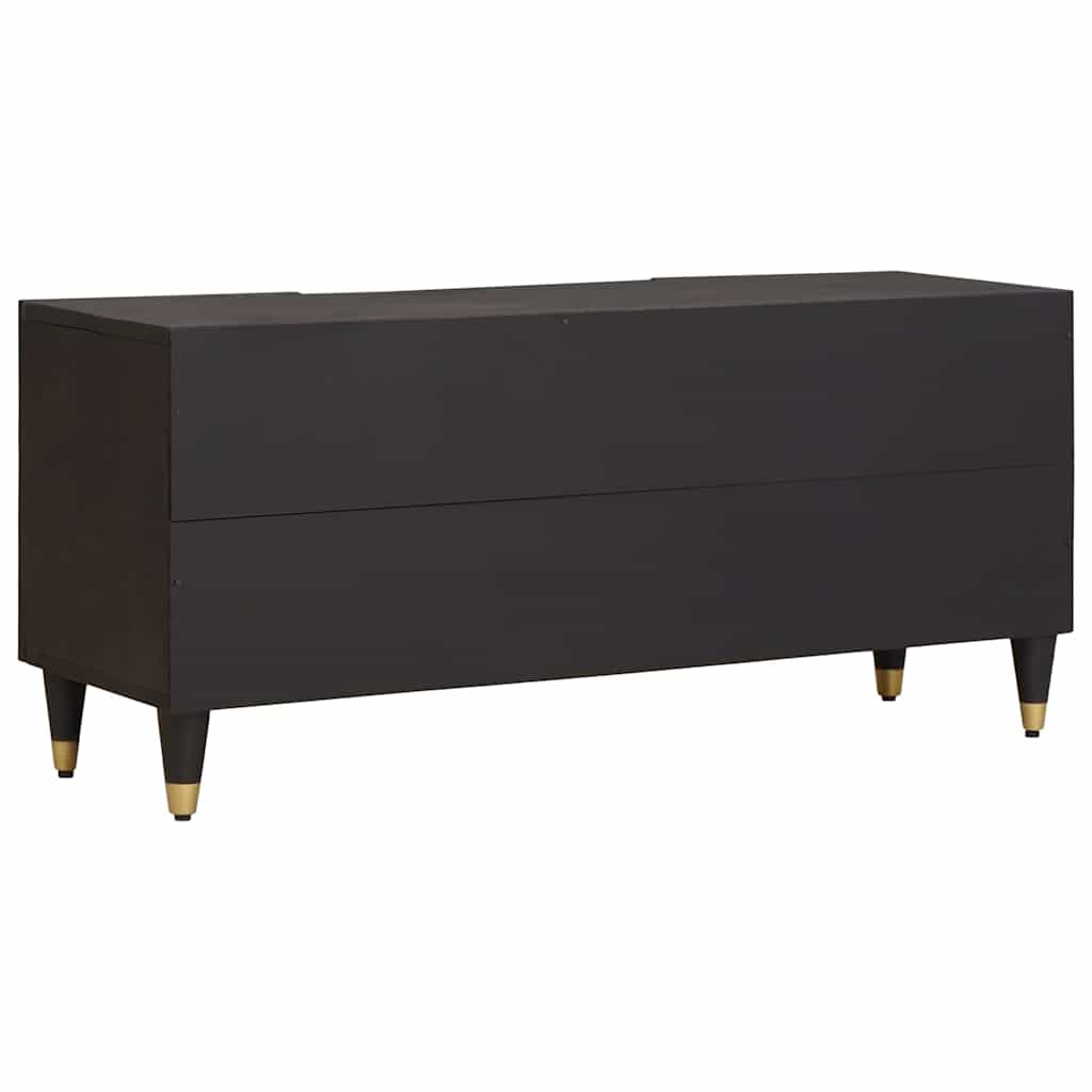 Mobile TV Nero 105 x 33 x 46 cm Legno di mango massello