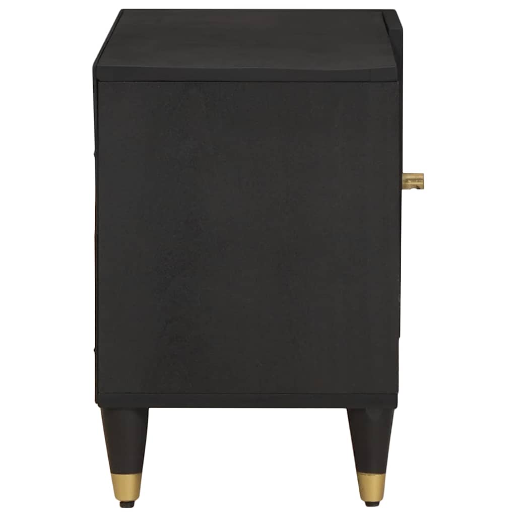Mobile TV Nero 80 x 33 x 46 cm Legno di mango massello | homemem39