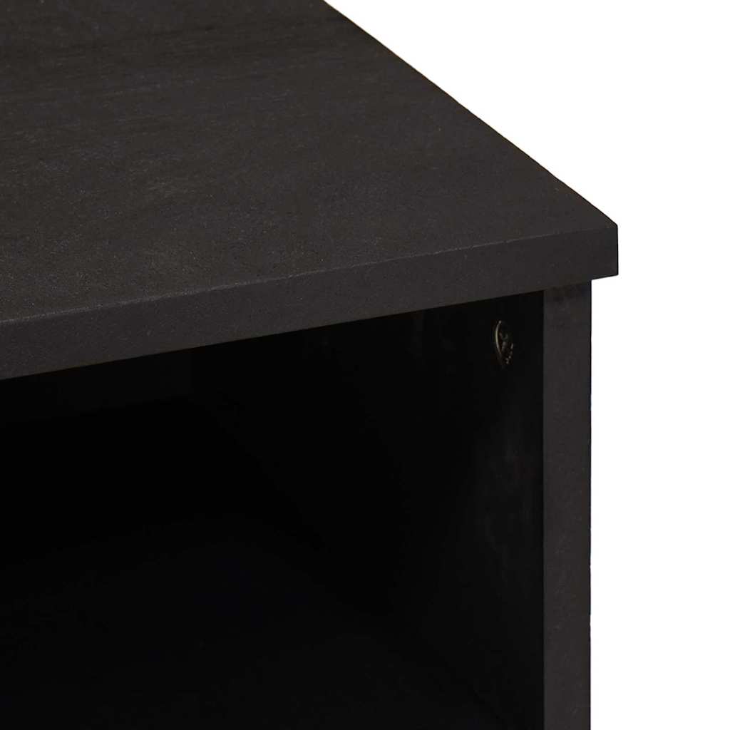 Mobile TV Nero 100 x 33 x 46 cm Legno di mango massello