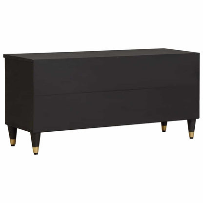 Mobile TV Nero 100 x 33 x 46 cm Legno di mango massello | homemem39
