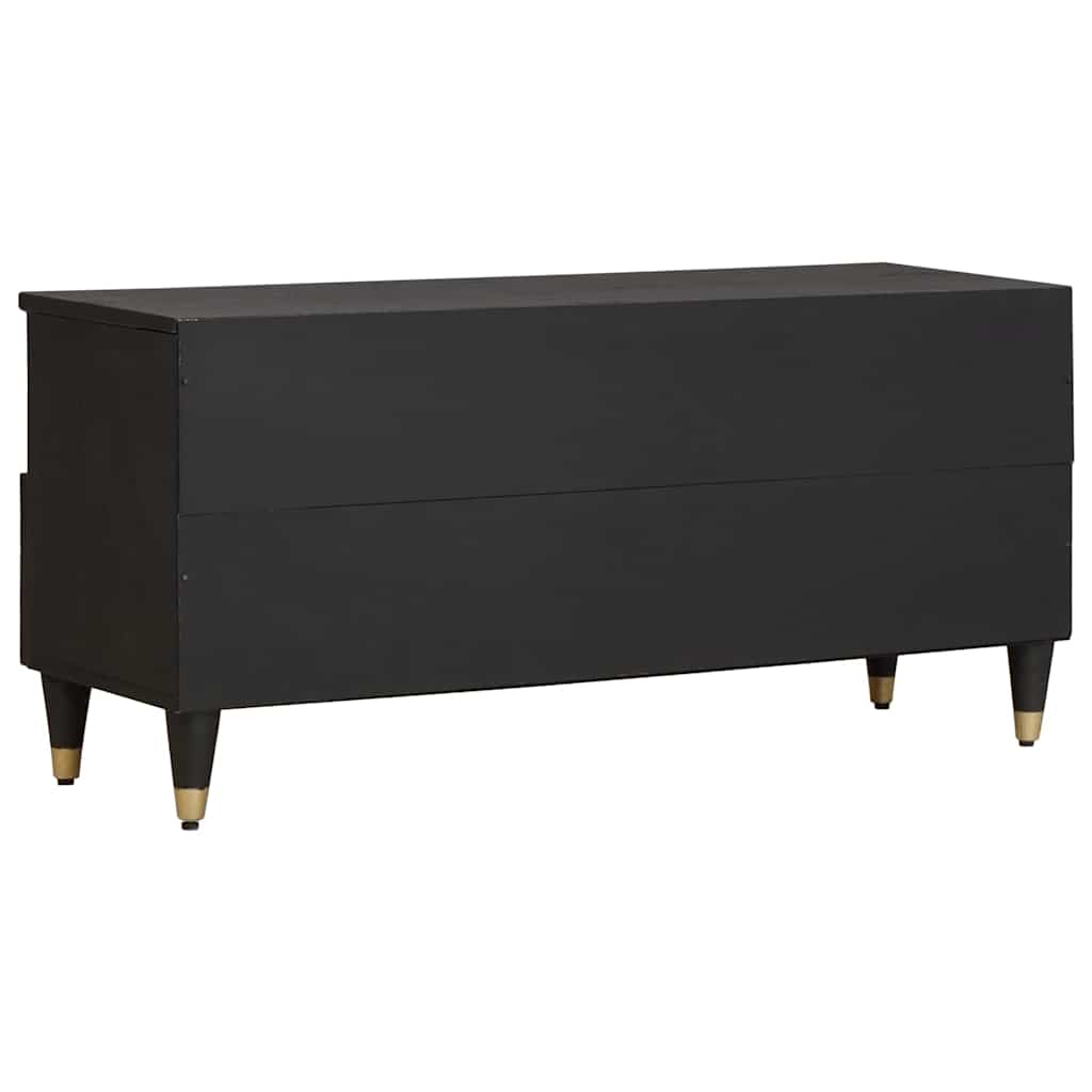 Mobile TV Nero 100 x 33 x 46 cm Legno di mango massello | homemem39