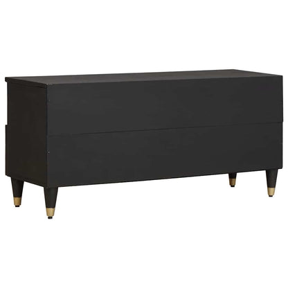 Mobile TV Nero 100 x 33 x 46 cm Legno di mango massello | homemem39