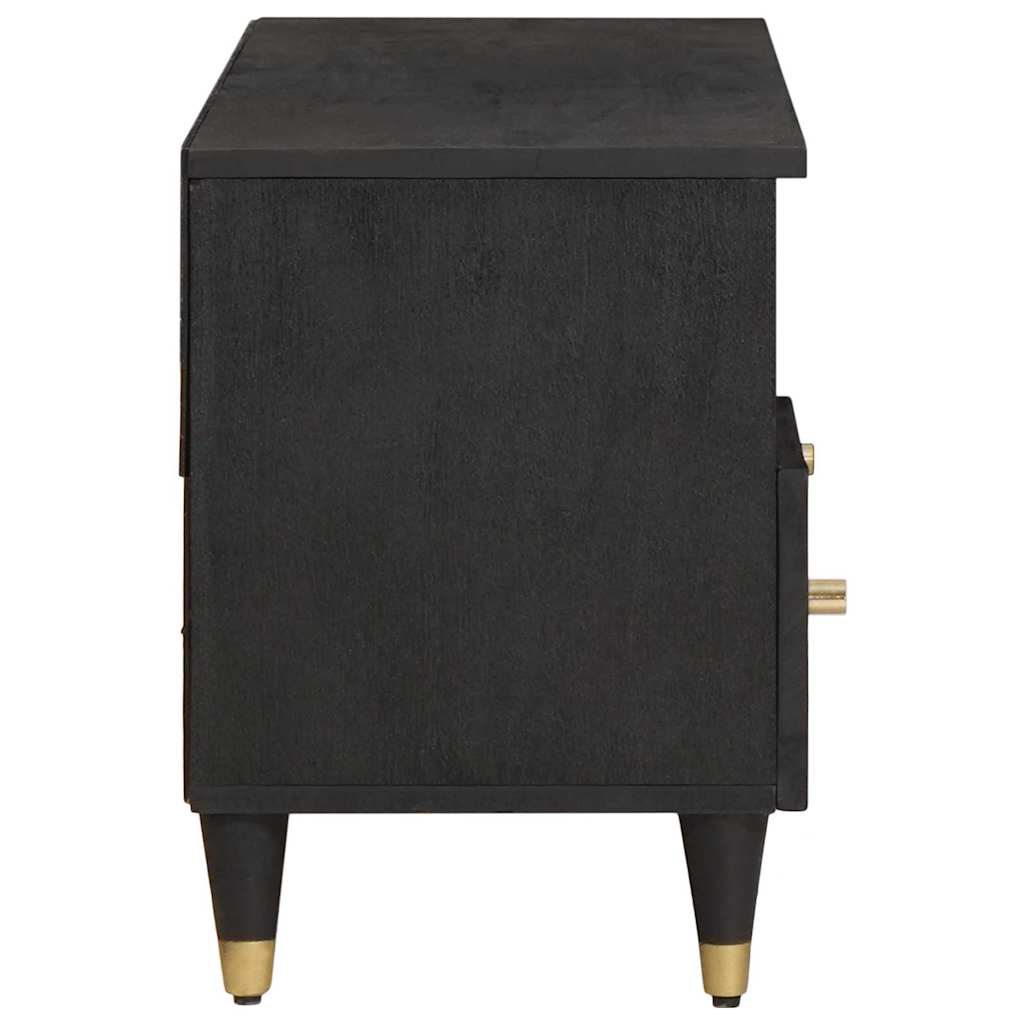 Mobile TV Nero 100 x 33 x 46 cm Legno di mango massello | homemem39