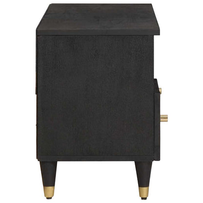 Mobile TV Nero 100 x 33 x 46 cm Legno di mango massello | homemem39