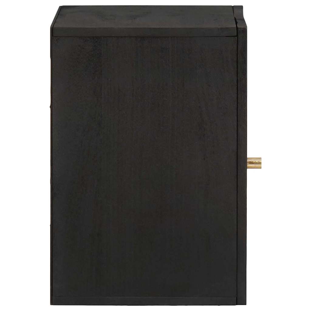 Armadietto a muro Nero 38 x 33 x 48 cm Legno di mango massello | homemem39