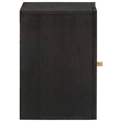 Armadietto a muro Nero 38 x 33 x 48 cm Legno di mango massello | homemem39