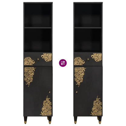 Mobile da Bagno Nero 38 x 33 x 160 cm Legno di mango massello