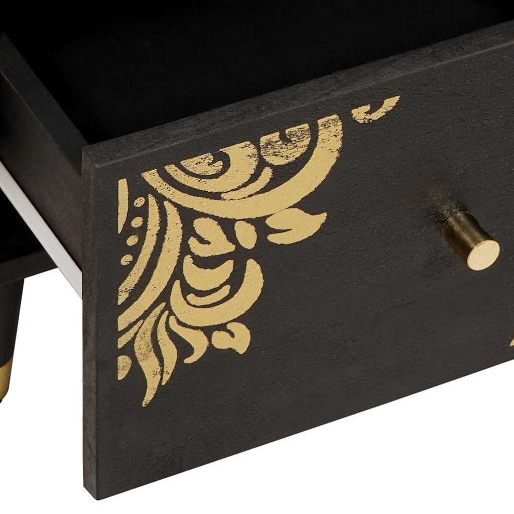 Credenza Nero 40 x 33 x 75 cm Legno di mango massello | homemem39