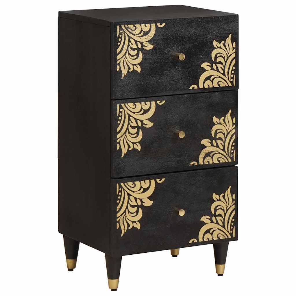 Credenza Nero 40 x 33 x 75 cm Legno di mango massello | homemem39