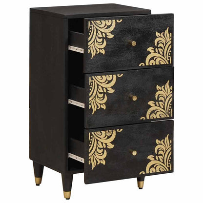 Credenza Nero 40 x 33 x 75 cm Legno di mango massello