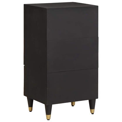 Credenza Nero 40 x 33 x 75 cm Legno di mango massello