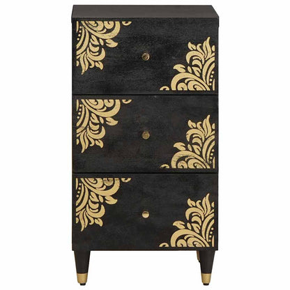 Credenza Nero 40 x 33 x 75 cm Legno di mango massello | homemem39