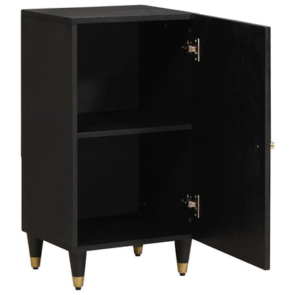 Credenza con porta Nero 40 x 33 x 75 cm Legno di mango massello