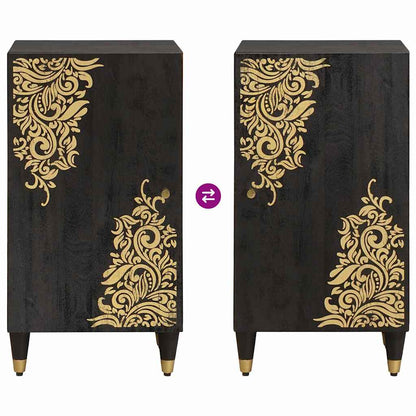 Credenza con porta Nero 40 x 33 x 75 cm Legno di mango massello | homemem39