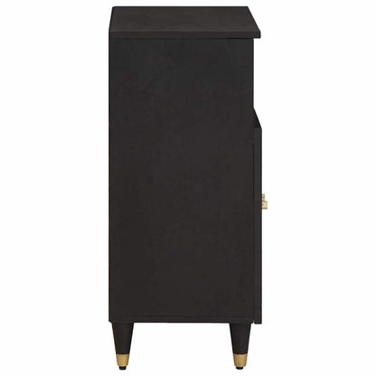 Credenza con porta Nero 60 x 33 x 75 cm Legno di mango massello | homemem39