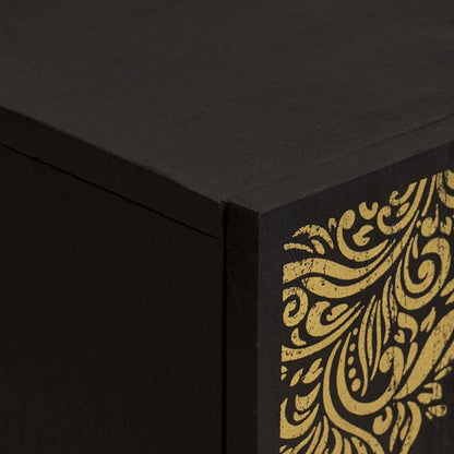 Credenza con porta Nero 60 x 33 x 75 cm Legno di mango massello | homemem39