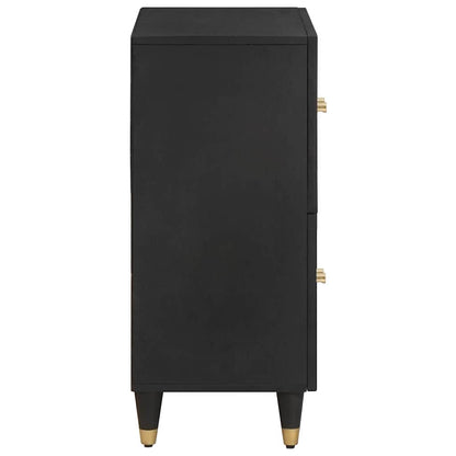 Credenza con porta Nero 60 x 33 x 75 cm Legno di mango massello | homemem39