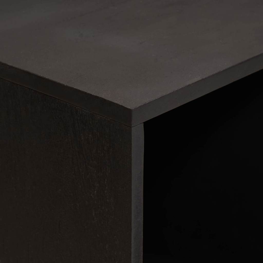 Credenza con porta Nero 80 x 33 x 75 cm Legno di mango massello | homemem39