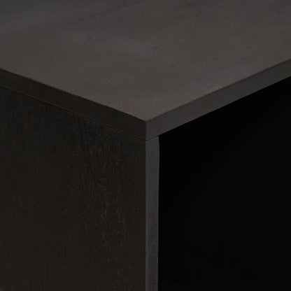 Credenza con porta Nero 80 x 33 x 75 cm Legno di mango massello | homemem39