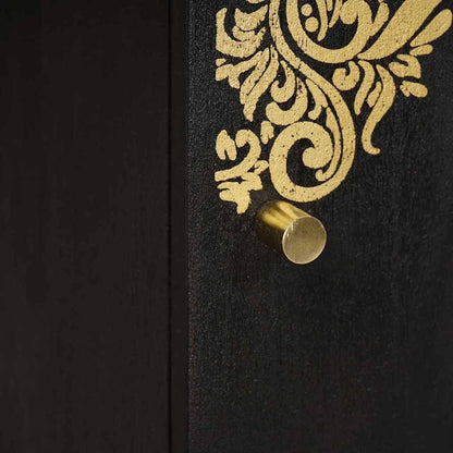 Credenza Nero 40 x 33 x 110 cm Legno di mango massello | homemem39