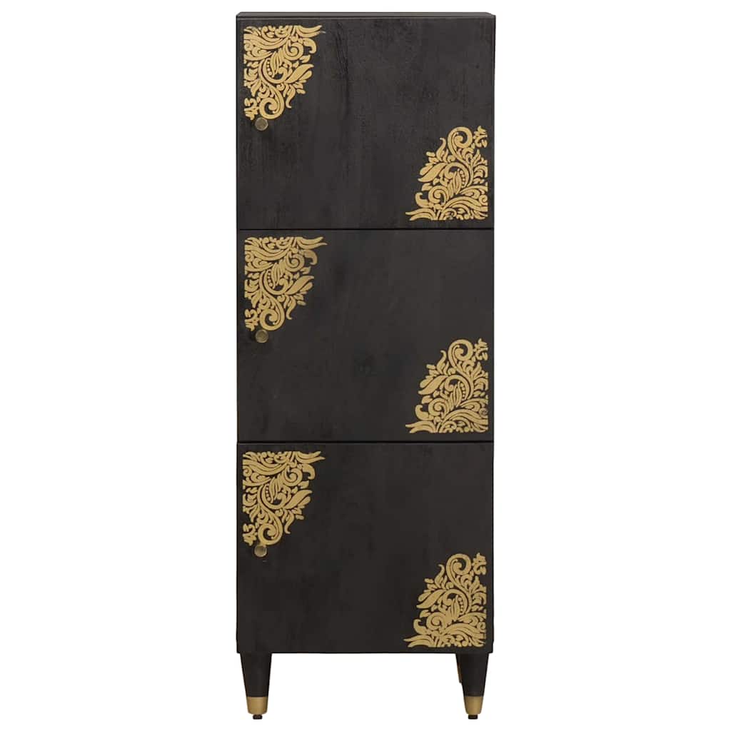 Credenza Nero 40 x 33 x 110 cm Legno di mango massello | homemem39
