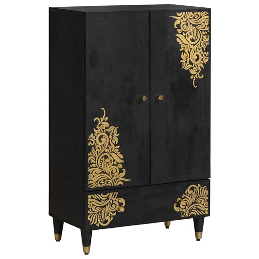 Credenza Nero 60 x 33 x 100 cm Legno di mango massello | homemem39