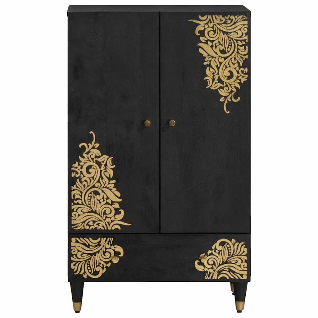 Credenza Nero 60 x 33 x 100 cm Legno di mango massello | homemem39