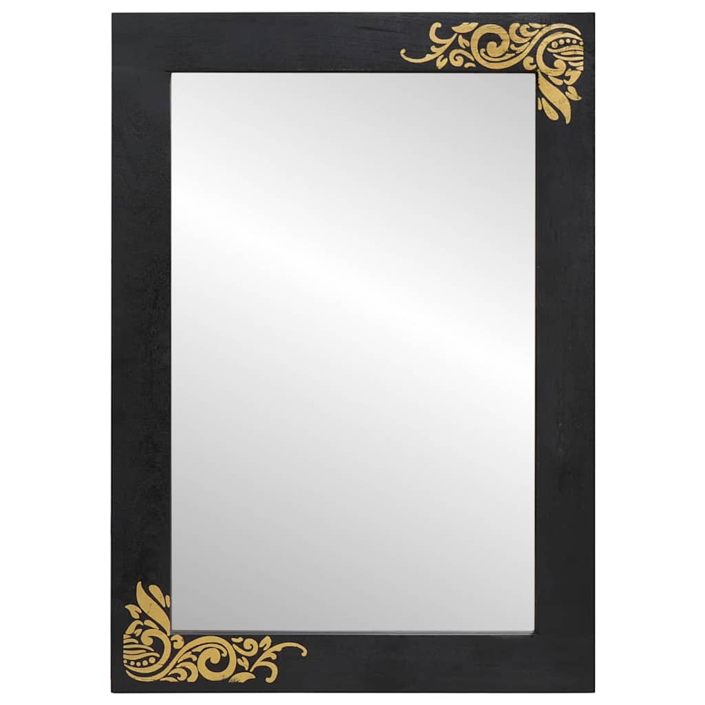 Specchio da bagno con specchio Nero e Argento 70 x 50 x 2,5 cm