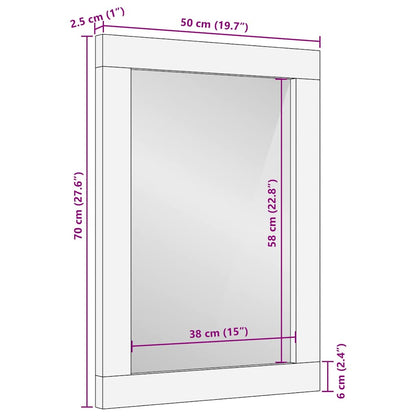 Specchio da bagno con specchio Nero e Argento 70 x 50 x 2,5 cm | homemem39