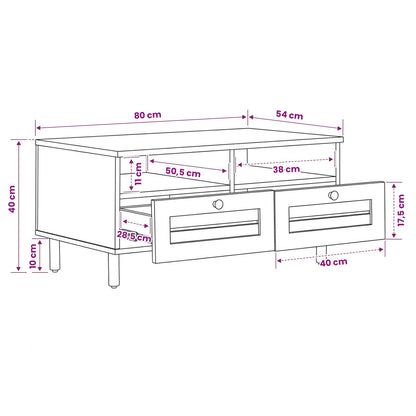 Tavolino da salotto Marrone e Nero 80 x 54 x 40 cm | homemem39
