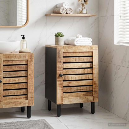 Mobile da Bagno con porta Marrone e Nero 38 x 33,5 x 58 cm | homemem39