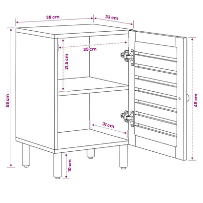 Mobile da Bagno con porta Marrone e Nero 38 x 33,5 x 58 cm | homemem39