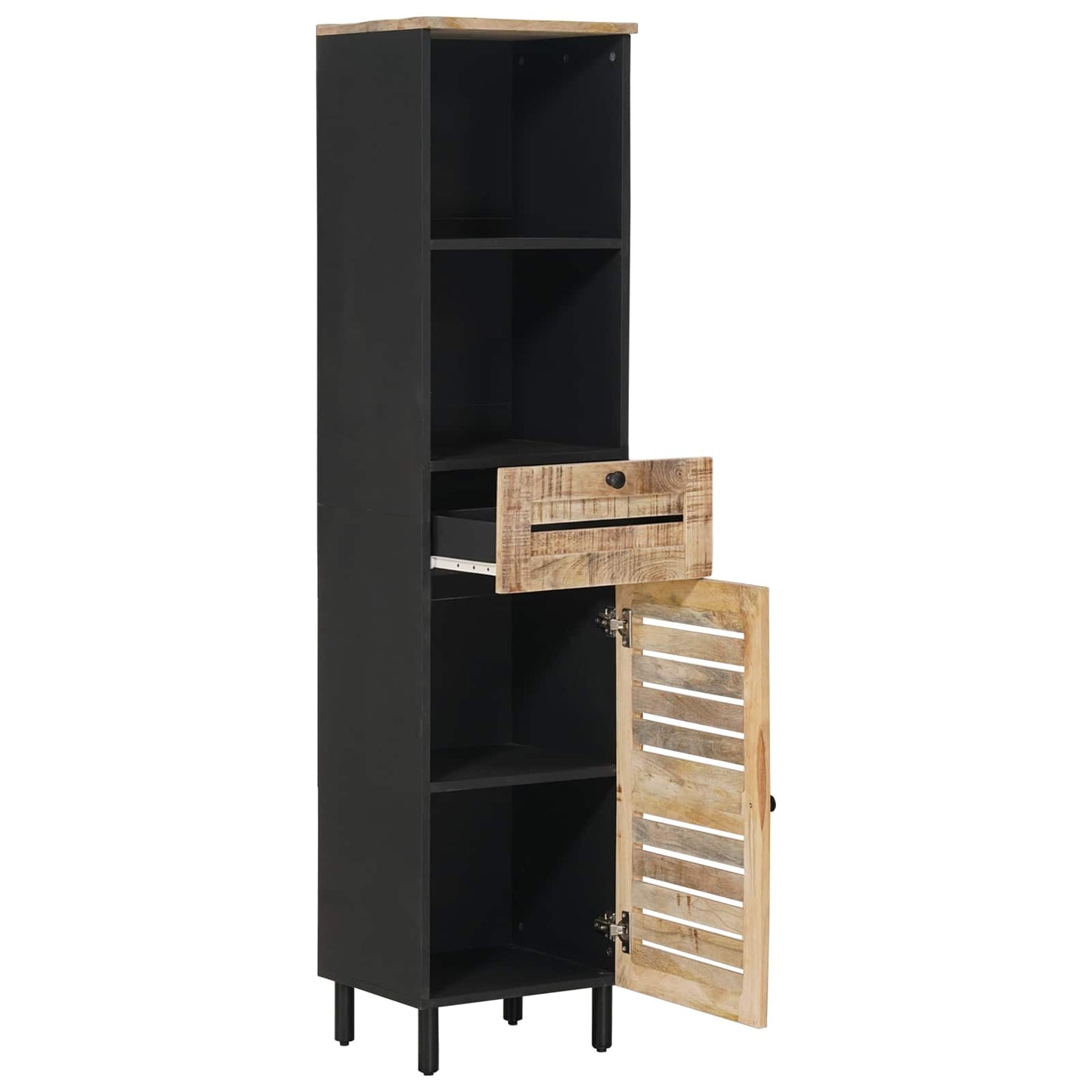 Mobile da Bagno con cassetto Marrone e Nero 38 x 33,5 x 160 cm | homemem39