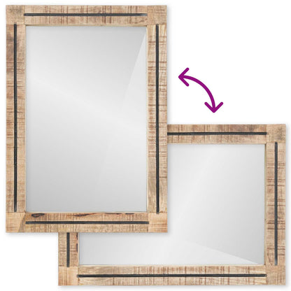 Specchio Montaggio a parete Marrone e Nero 70 x 50 x 3 cm Vetro | homemem39