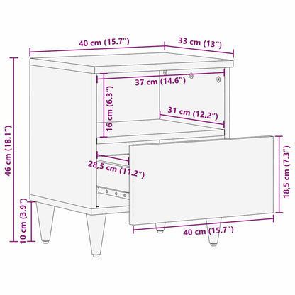 Armadio da Notte con cassetto Marrone 40 x 33 x 46 cm | homemem39