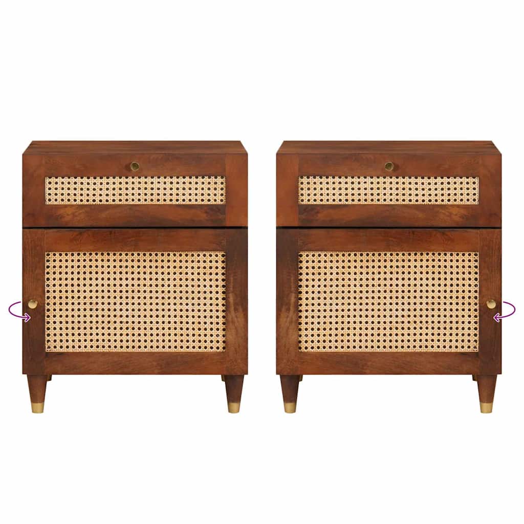Comodini con cassetto 50 x 33 x 60 cm Legno di mango massello | homemem39