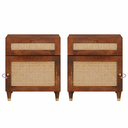 Comodini con cassetto 50 x 33 x 60 cm Legno di mango massello | homemem39