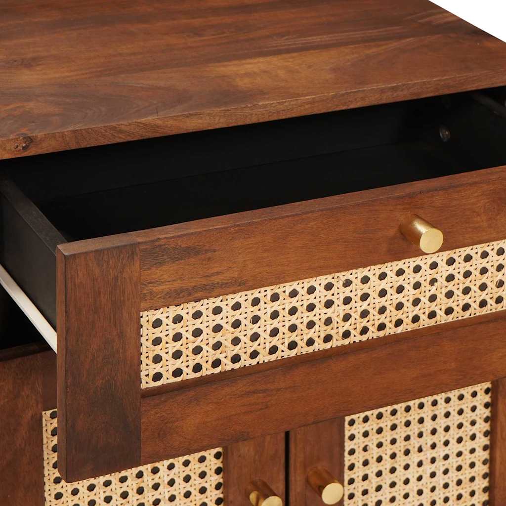 Comodini con cassetto 50 x 33 x 60 cm Legno di mango massello