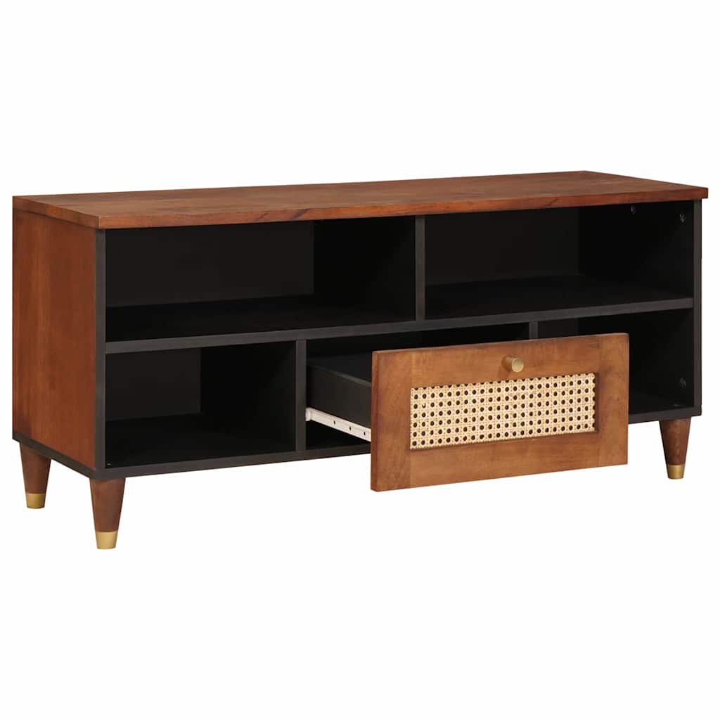 Mobile TV Marrone 100 x 33,5 x 46 cm Legno di mango massello | homemem39