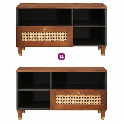 Mobile TV Marrone 80 x 33,5 x 46 cm Legno di mango massello | homemem39