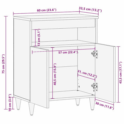 Mobile laterale Marrone 60 x 33,5 x 75 cm