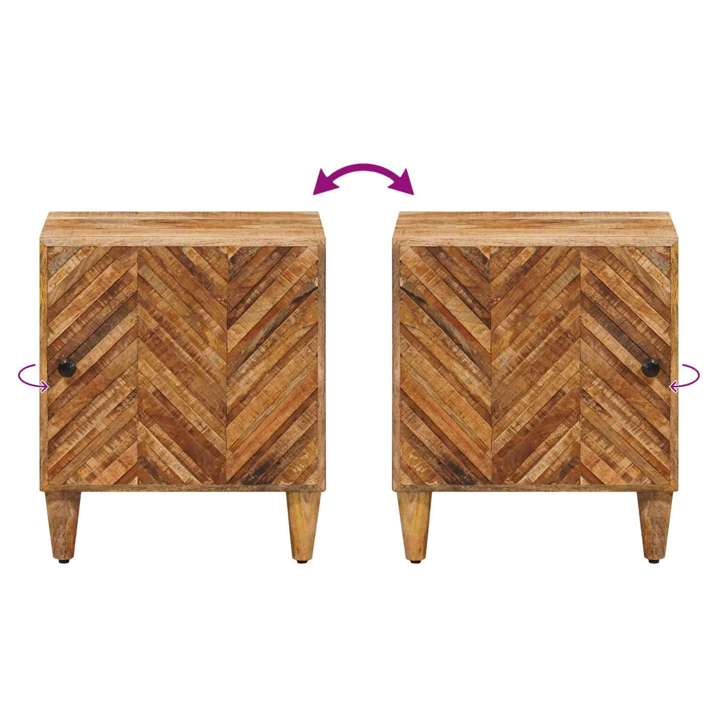 Comodino 2 pcs Marrone 40 x 33,5 x 46 cm | homemem39